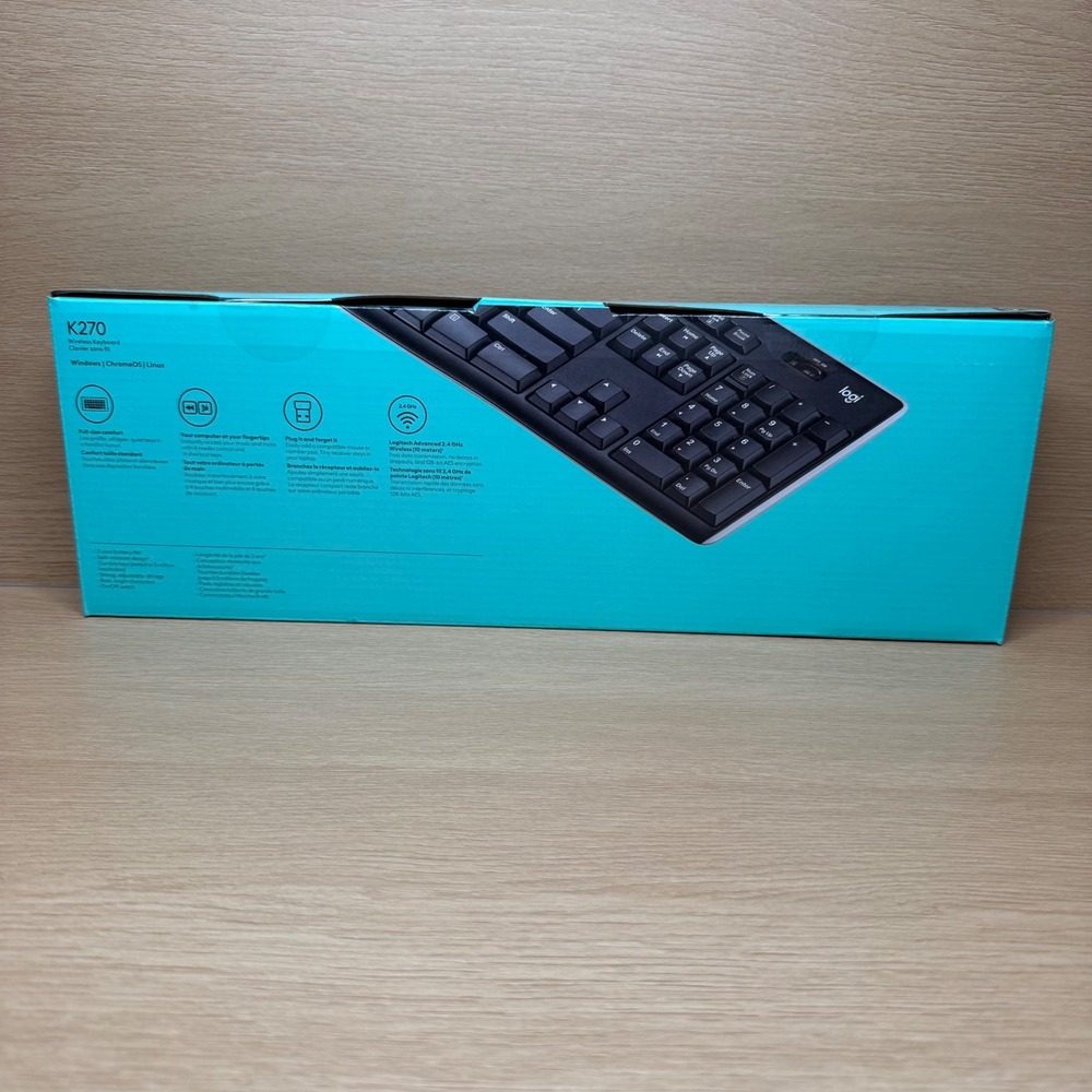 Logitech K270 Full-Size Wireless Keyboard Black USB Unifying Receiver New NIB - Picture 2 of 4